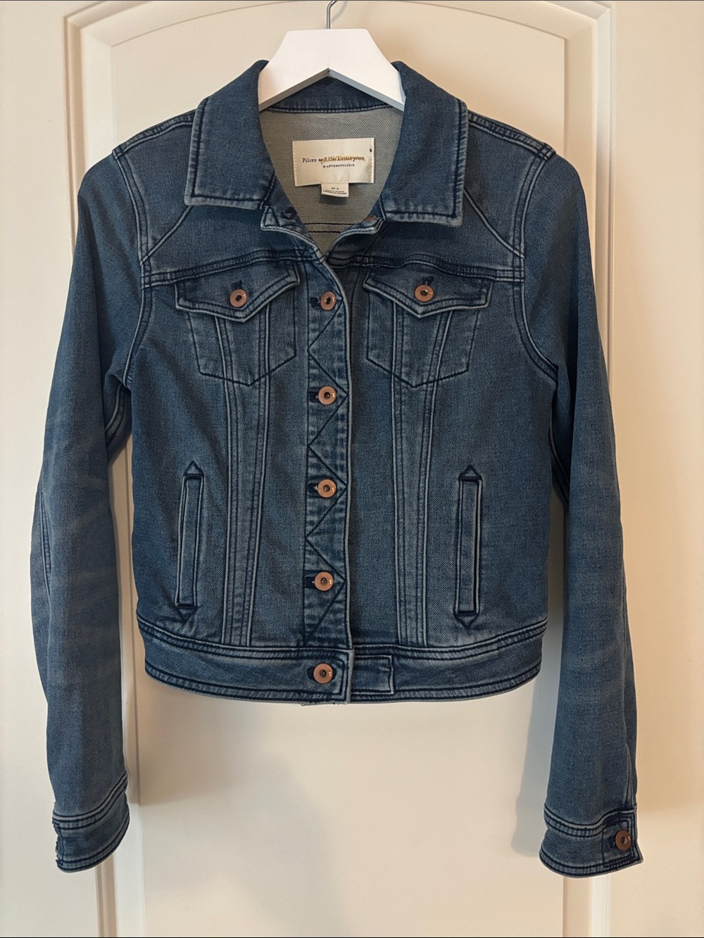 Pilcro and the Letterpress Dark Blue stretch Denim Jacket